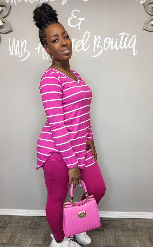 Magenta Stripe Out Set