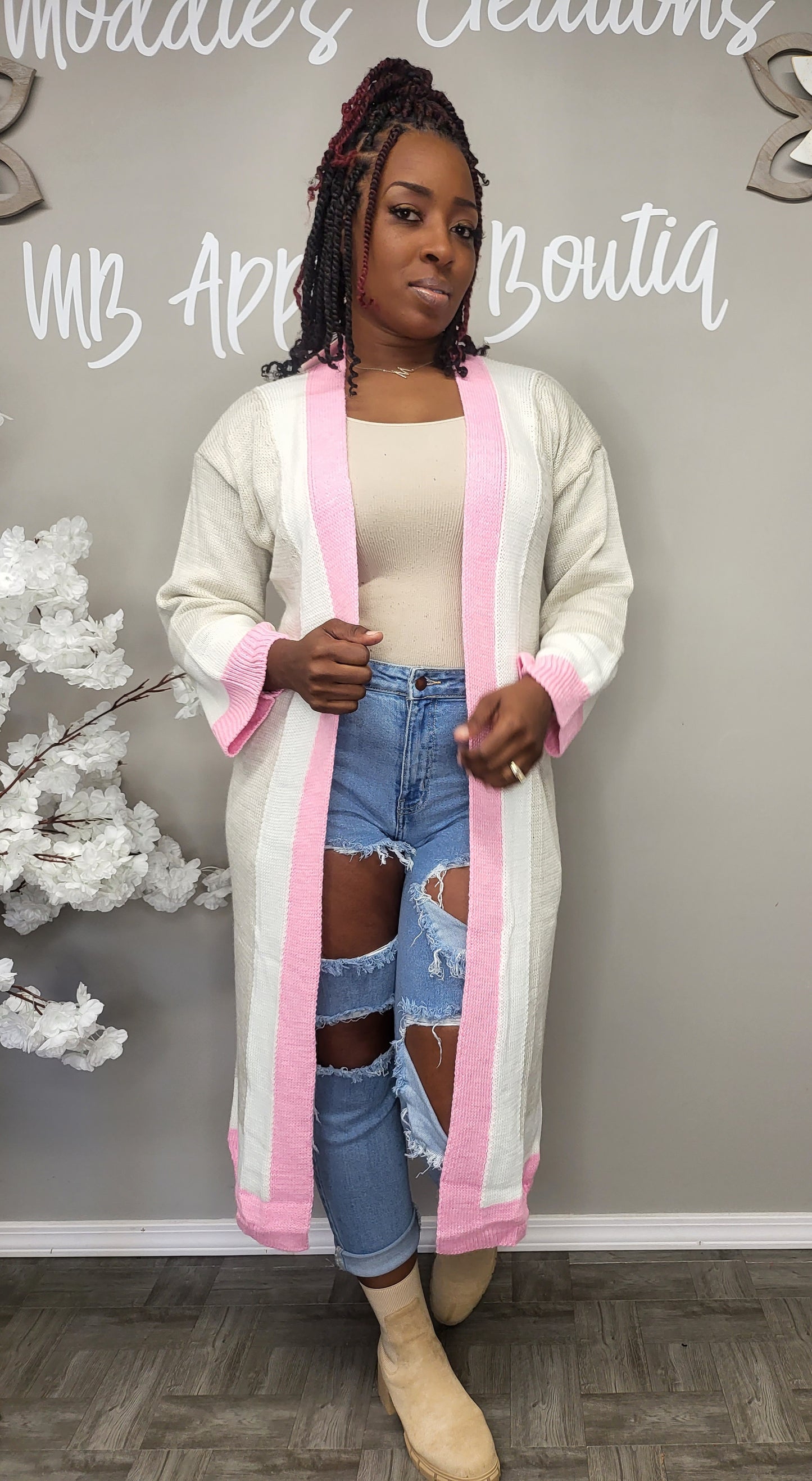 Pink Stripe Cardi