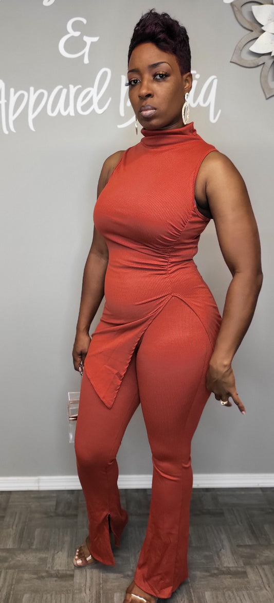 Rust Slit Top Set