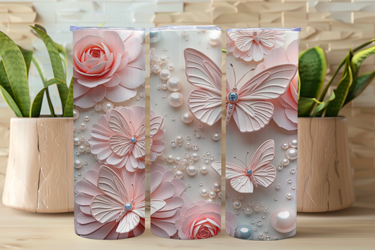 3D BUTTERFLY TUMBLER